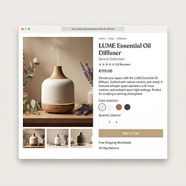 Single product page concept — desktop