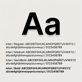 Type specimen — display letter and type scale
