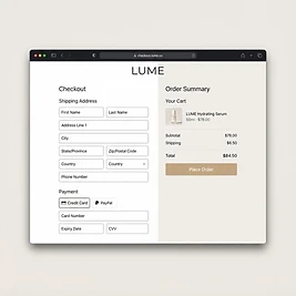 Checkout flow concept — desktop