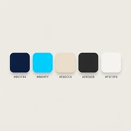 Color system — five-swatch palette with hex codes