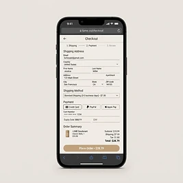 Checkout flow concept — mobile