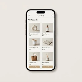 Product catalog page concept — mobile