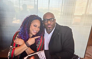 Comedian & Actress Kim Coles with Derrick Huggins, Founder & CEO of Avidity Gospel Music Awards