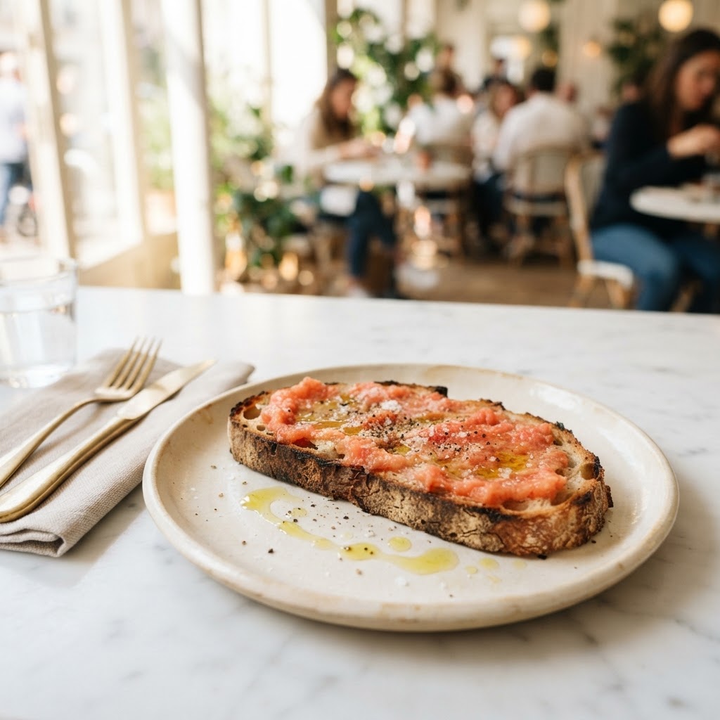 Tostada de tomate y aceite