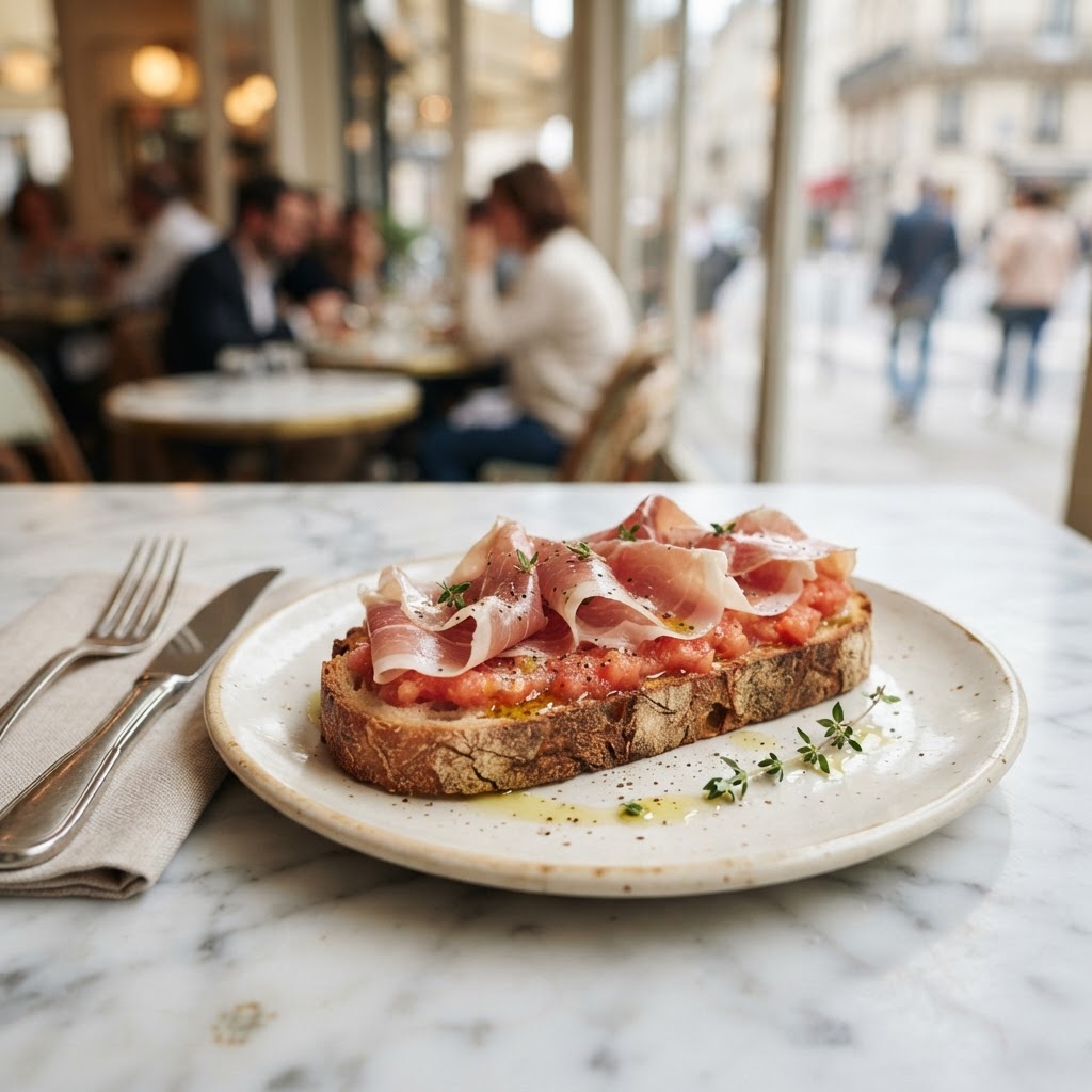 Tostada délice jamón serrano