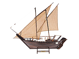 Swahili Zanzibar Arabian Dhow Wood Ship Model 30" Sailboat