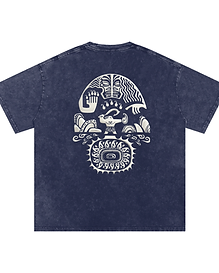 THE ANCIENT PATTERNS TEE - WASHED NAVY