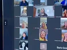 Group video call grid with multiple participants