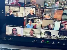 Online counseling session shown on a laptop screen