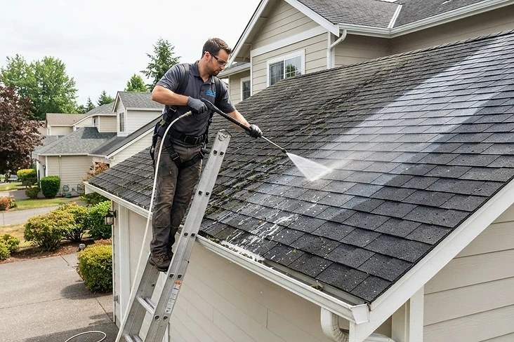 Roof Washing performed by Ridgeline Pressure Washing