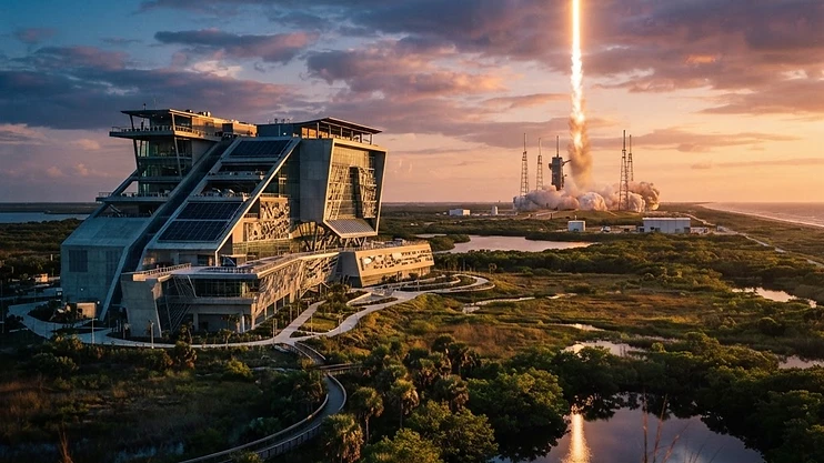 Conceptual image of NASA headquarters on the Space Coast.