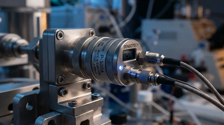 High-precision industrial sensor in a laboratory.