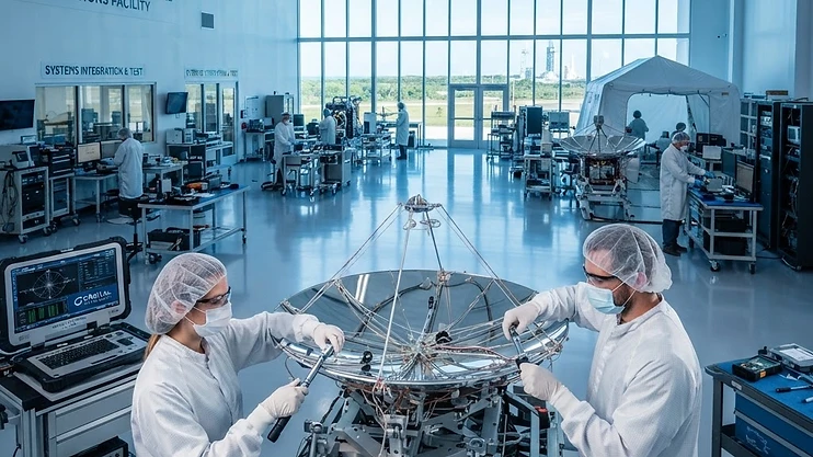 Modern aerospace engineering facility in Melbourne, Florida.