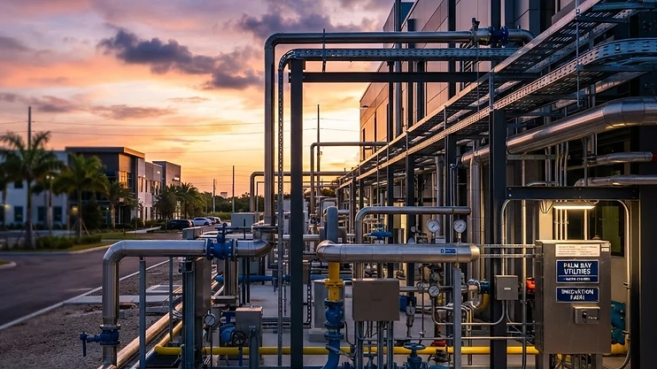 Industrial infrastructure in Palm Bay, Florida.