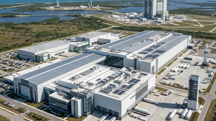 Modern aerospace manufacturing facility on Merritt Island.