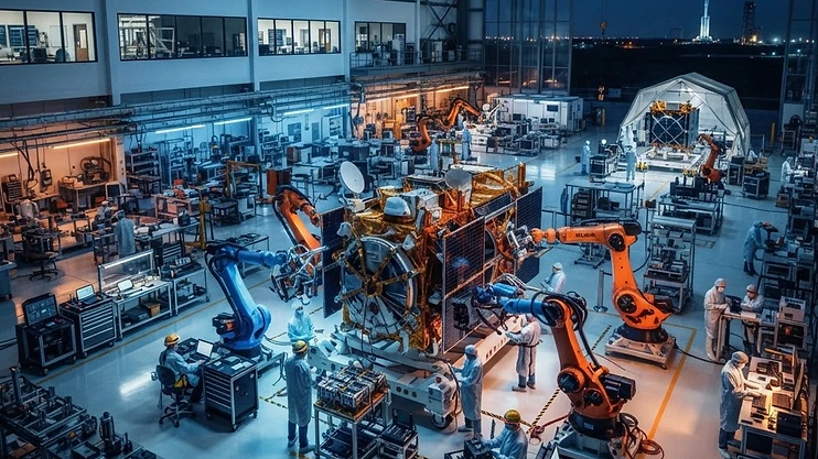 Modern aerospace manufacturing facility in Melbourne, Florida.