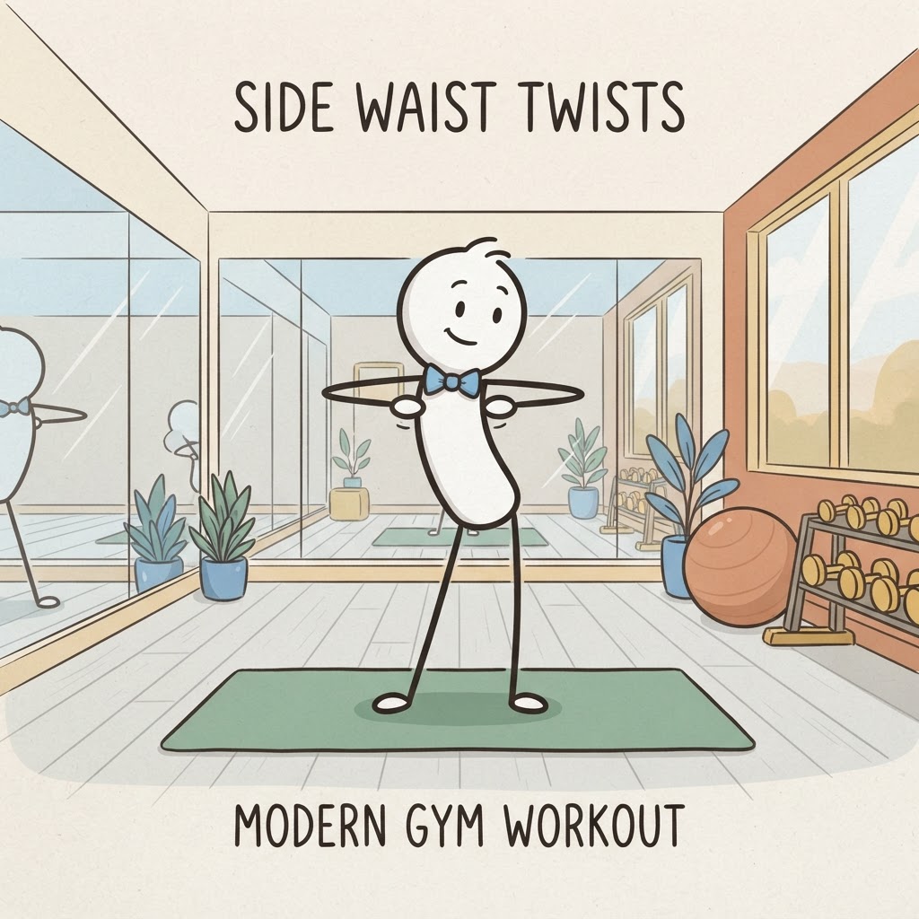 Haciendo giros de cintura laterales.