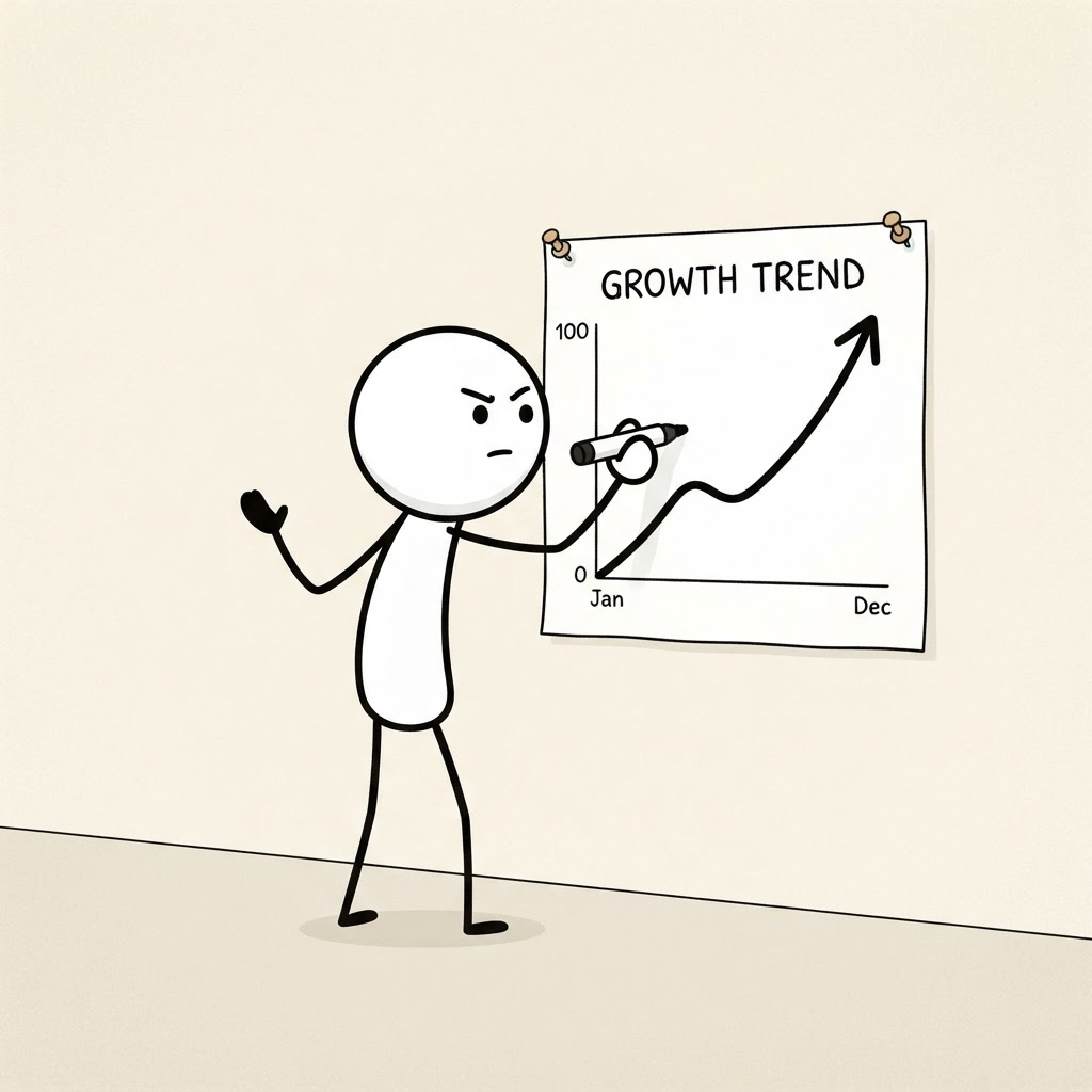 Línea de tendencia en el muro