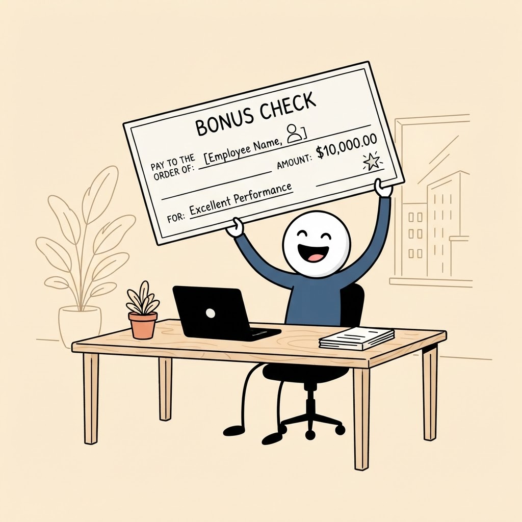 Cheque de bonificación gigante