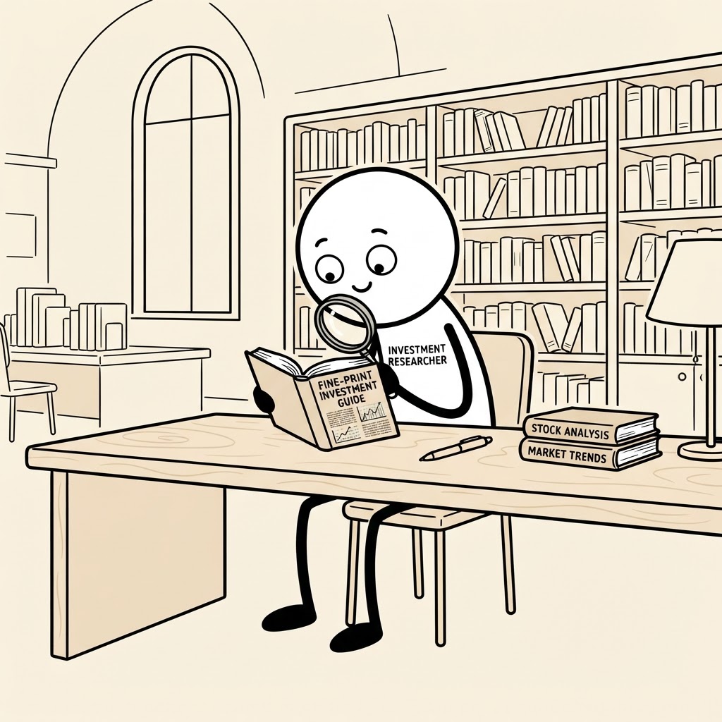 Lupa sobre libro de inversión