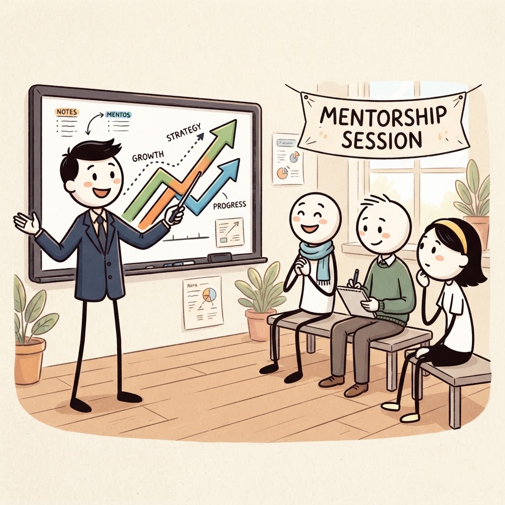 El mentor habla al grupo 1
