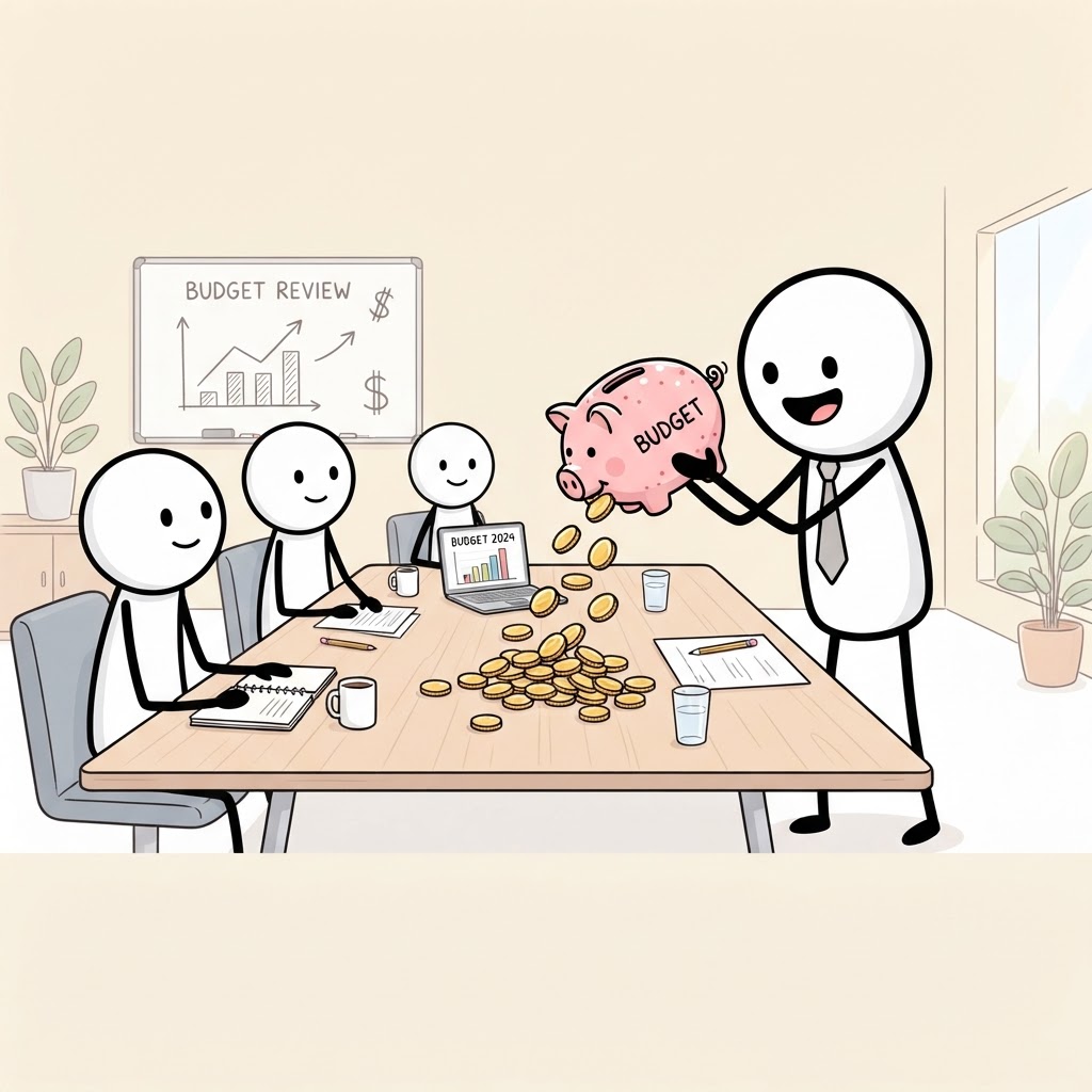 Alcancía en la mesa de reunión