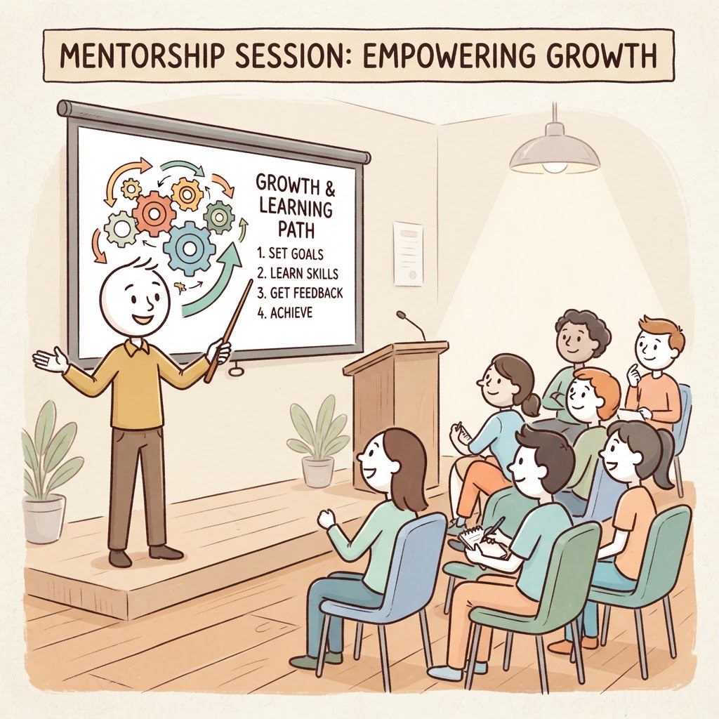 El mentor habla al grupo 15
