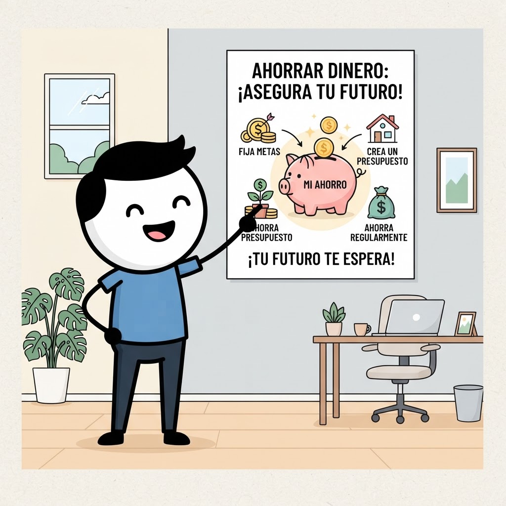 Póster de ahorro alcancía