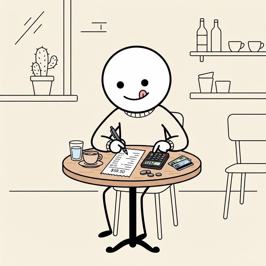 Dividiendo la cuenta en la cafetería