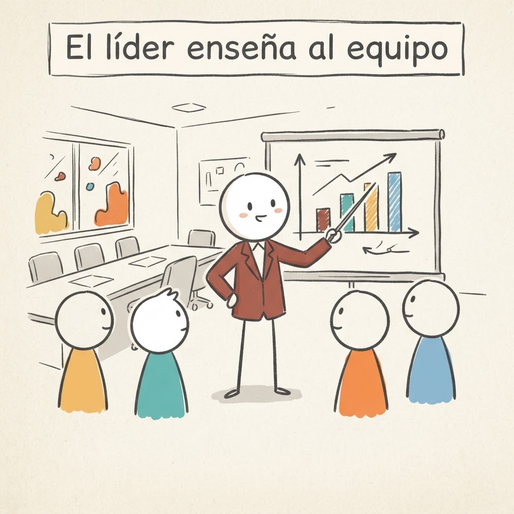El líder enseña al equipo
