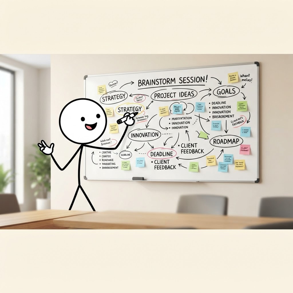 Lluvia de ideas con post-its