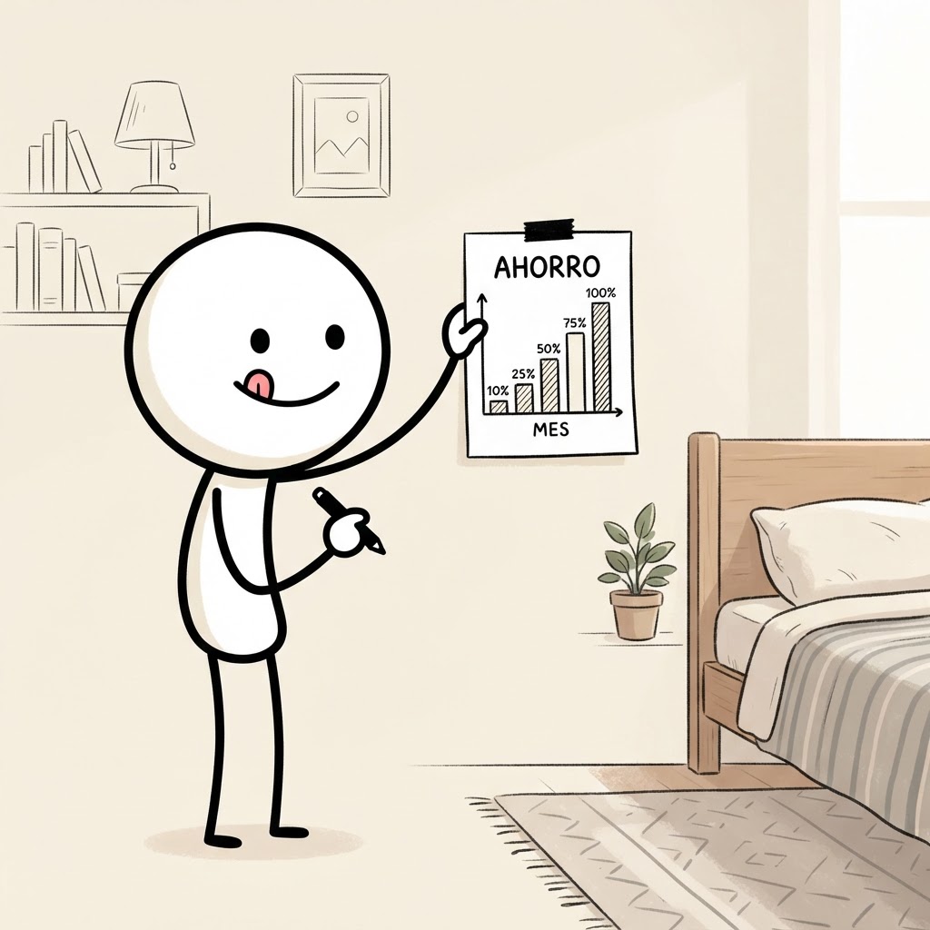 Gráfico de ahorro en la pared