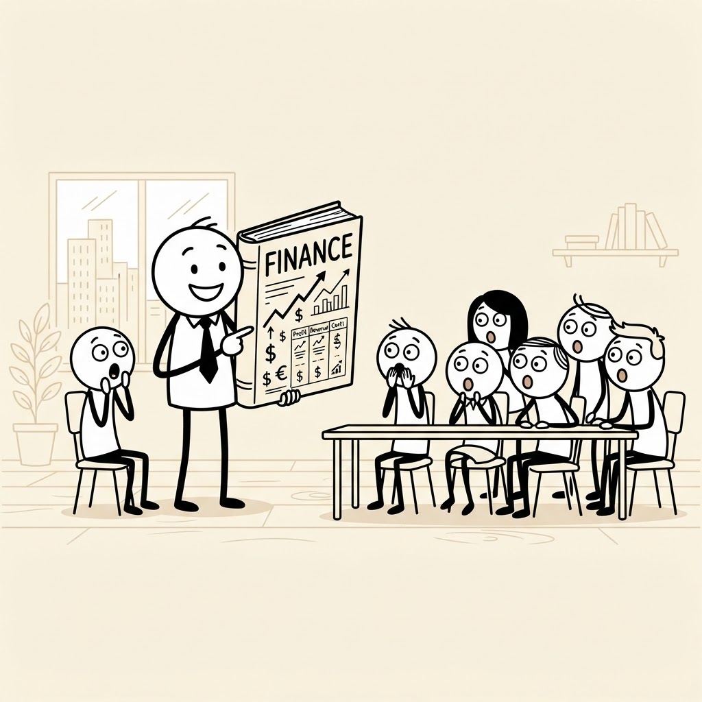 Libro gigante de finanzas para el equipo