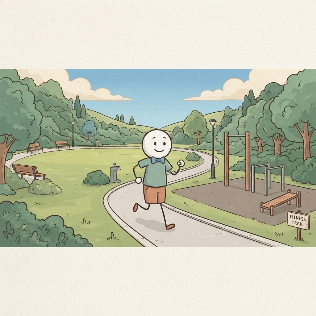 Corriendo por el sendero.