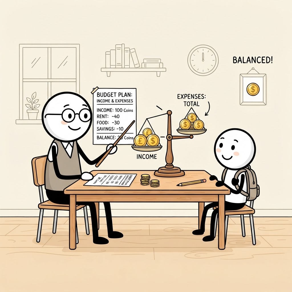Balanza del presupuesto en tutoría