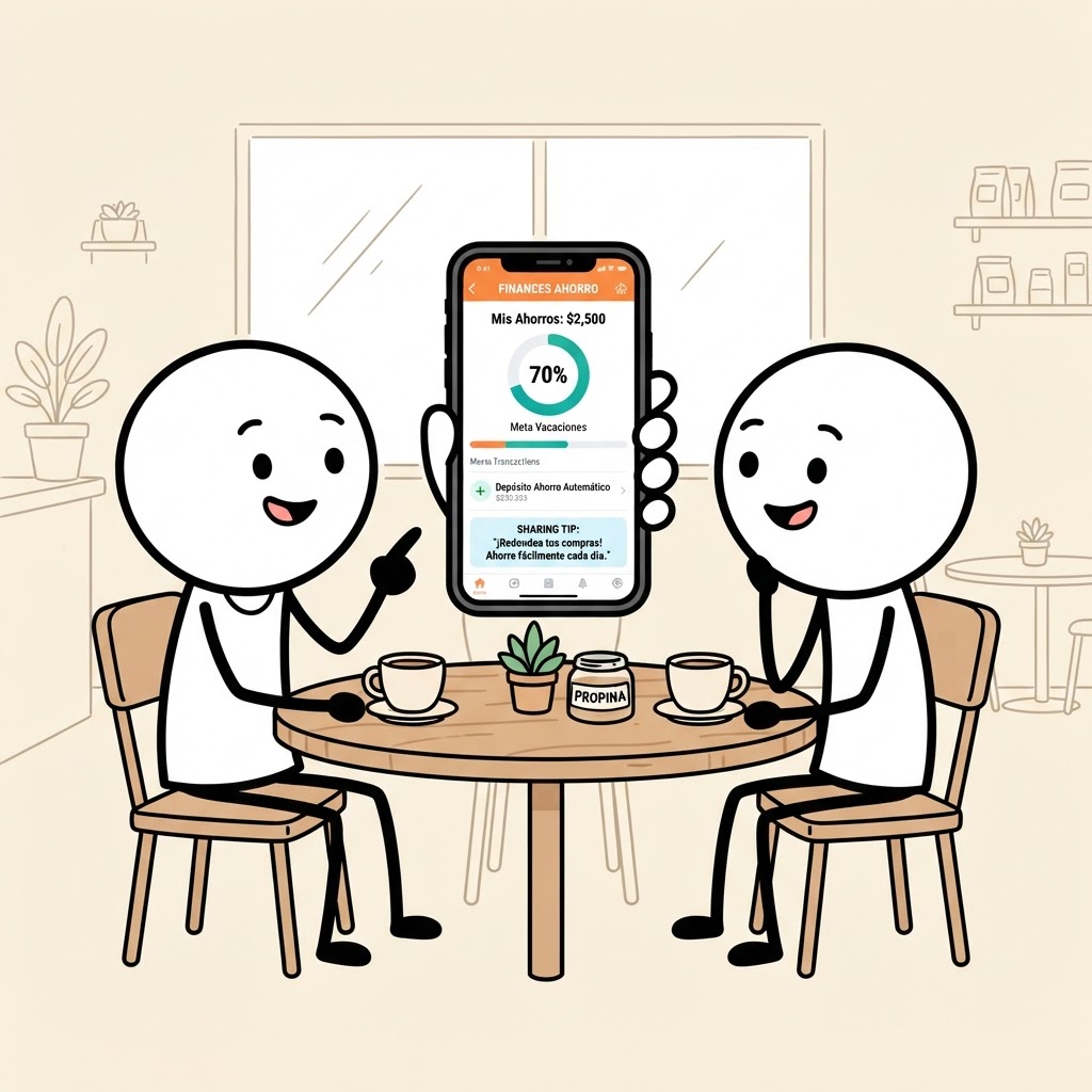 Compartiendo la app de ahorro