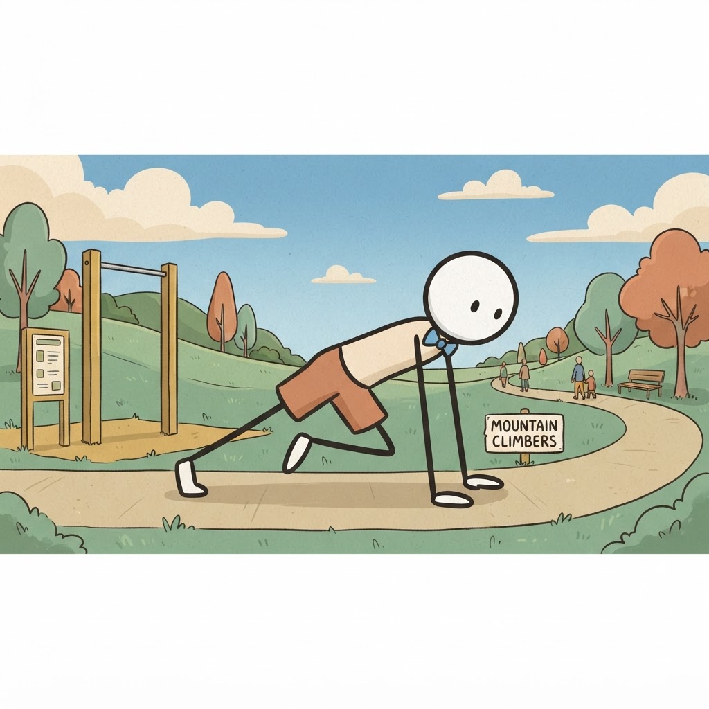 Haciendo mountain climbers.