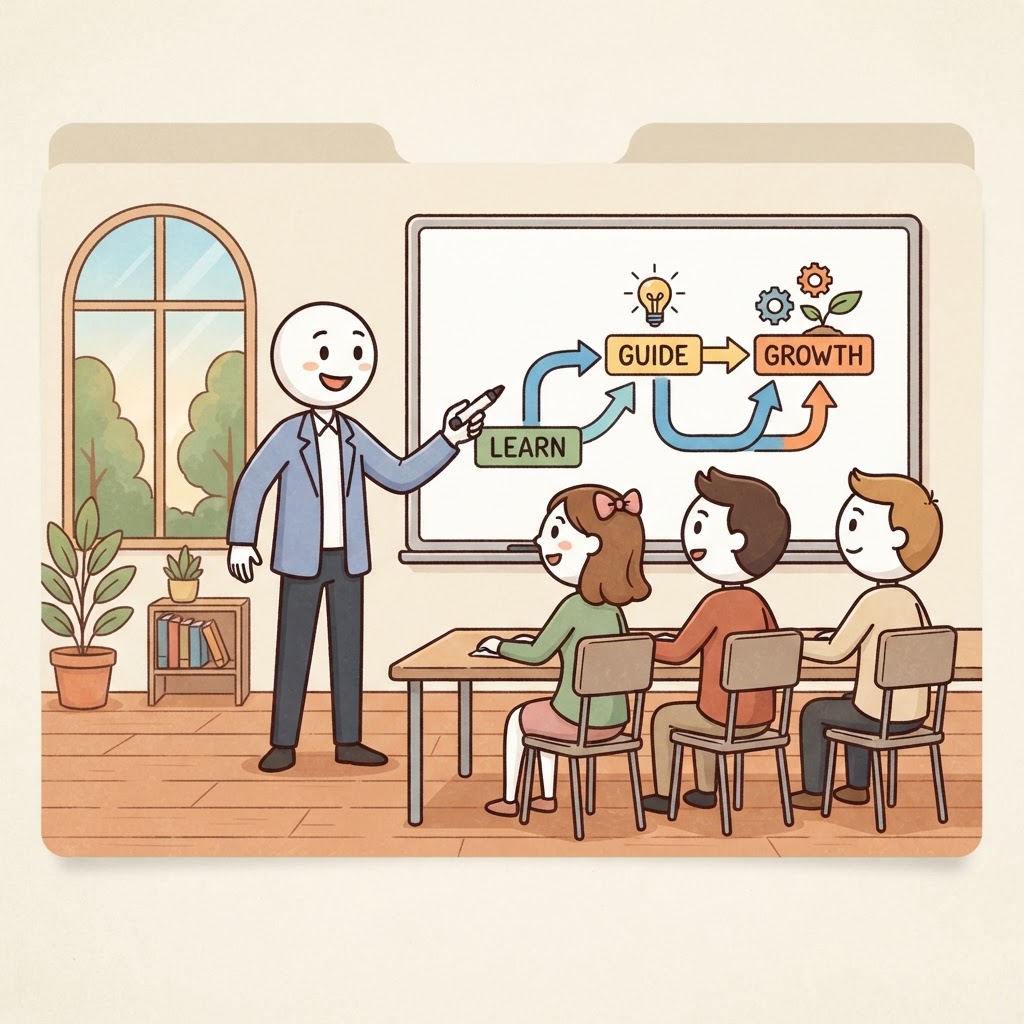 El mentor habla al grupo