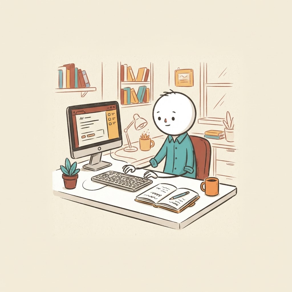 En el escritorio
