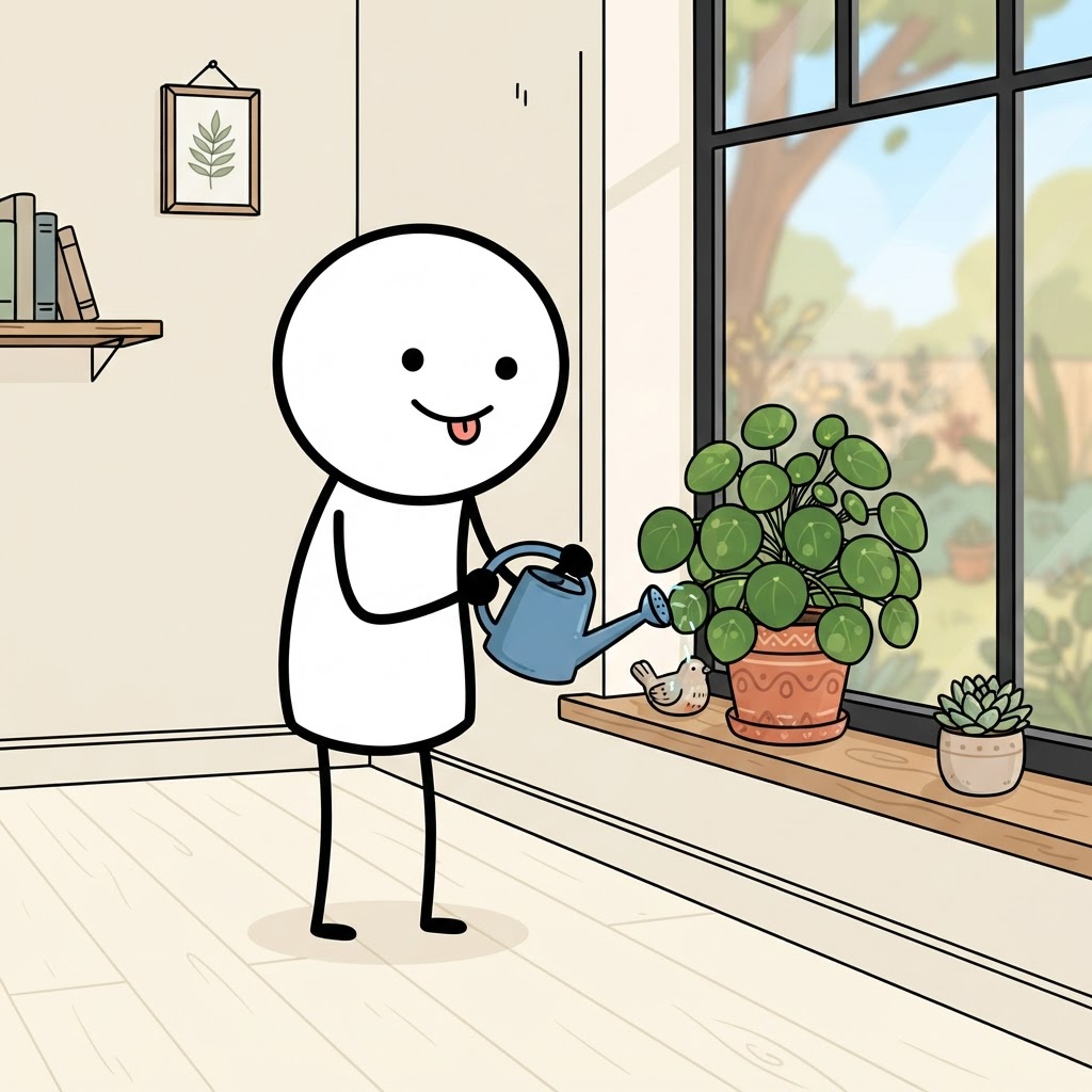 Regando la planta del dinero