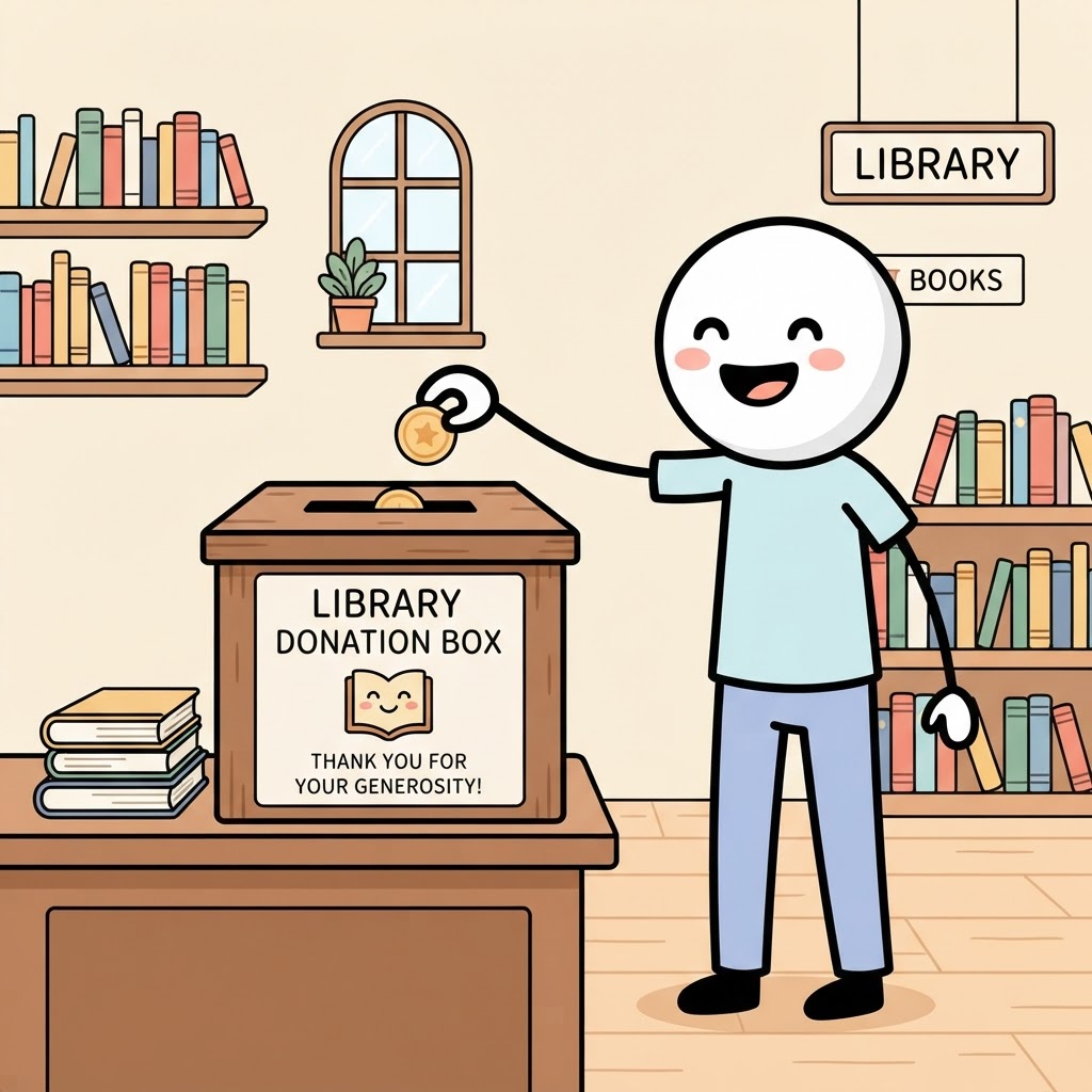 Donación en la biblioteca