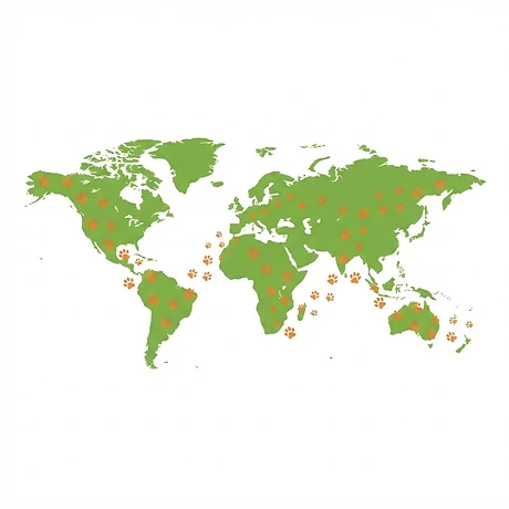 The Pet Wall global community — paw prints across the world map