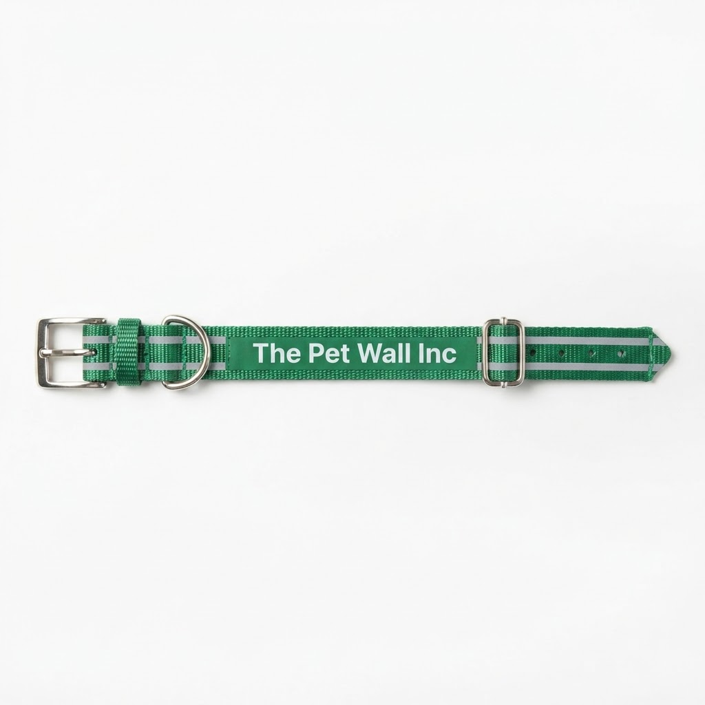 Reflective Nylon Collar — Green