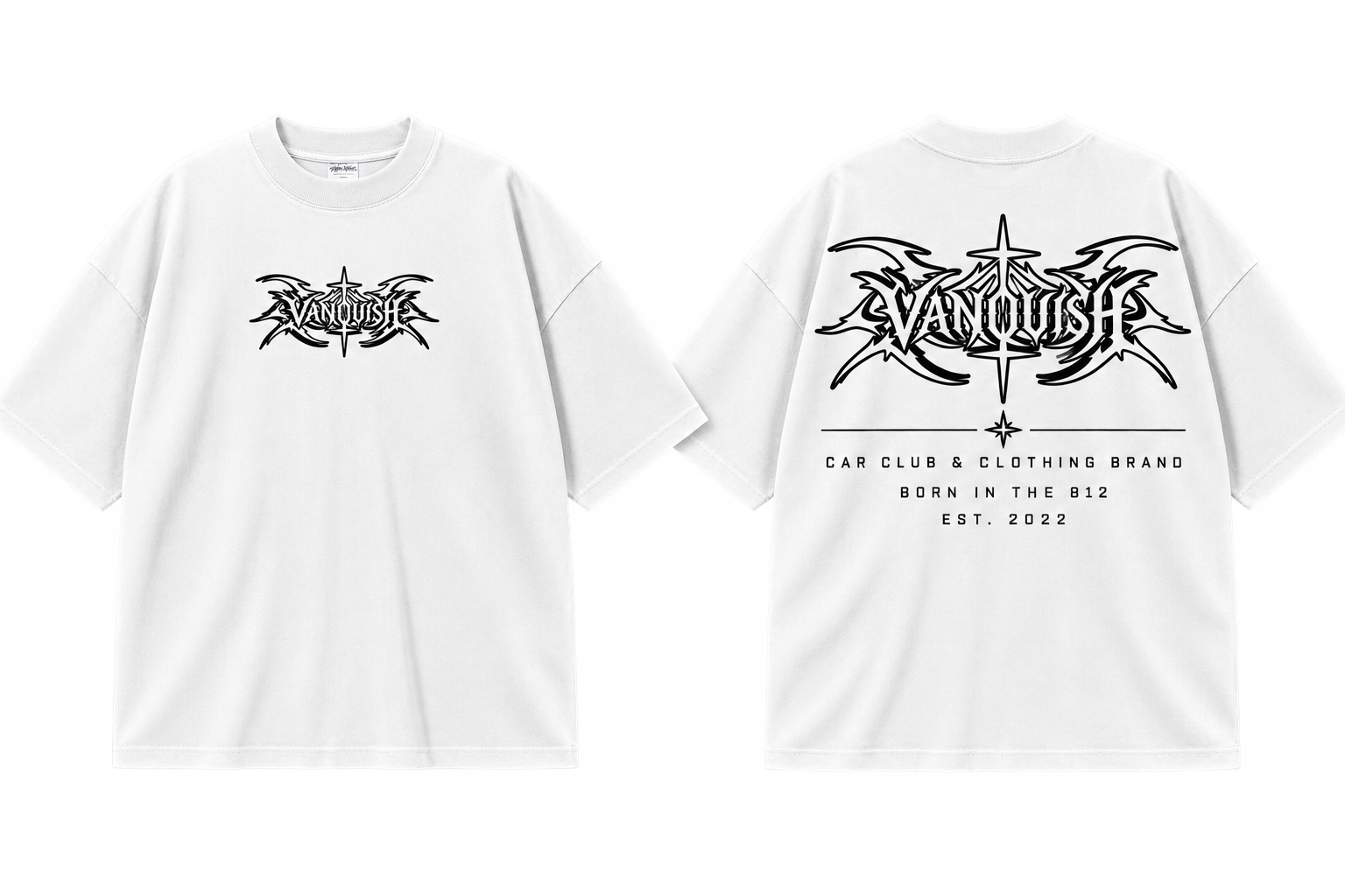 White Oversized Gothic Tee