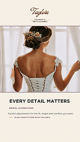 Story advertisement from the Tailoring & Dry-Cleaning demo campaign, promoting bridal alterations