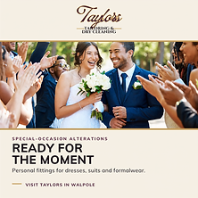 Feed advertisement from the Tailoring & Dry-Cleaning demo campaign, promoting special-occasion alterations