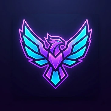 QA Icon: neon phoenix emblem