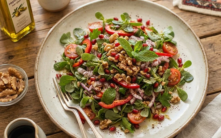 Zeytinyağlı Pratik Semizotu Salatası tarifi