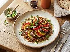 Sebzeli ve Mercimekli Ratatouille