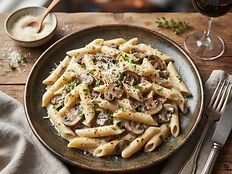 Kremalı Mantarlı Penne
